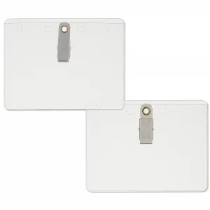 4" x 3" Non Glare Vinyl Name Tag Holder, Clip