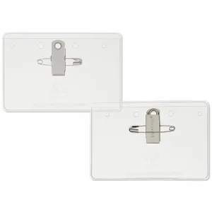 3-1/2" x 2-1/4" Preferred Vinyl Name Tag Holder, Pin/Clip