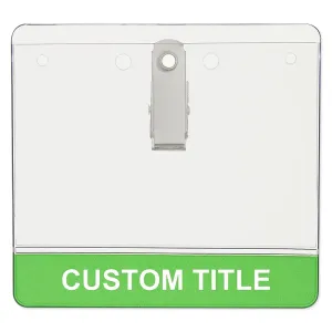 3-1/2" x 2-1/4" Custom Name Tag Holder with Clip