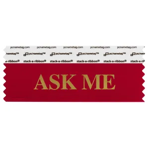 SASMEREGO_01 red ask me badge ribbon