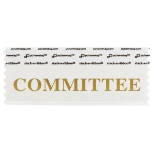 4" x 1-5/8" COMMITTEE Badge Ribbon