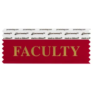 4" x 1-5/8" FACULTY Badge Ribbon