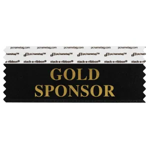 Black badge ribbon with Gold Sponsor in gold lettering