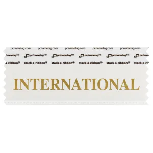 4" x 1-5/8" INTERNATIONAL Badge Ribbon