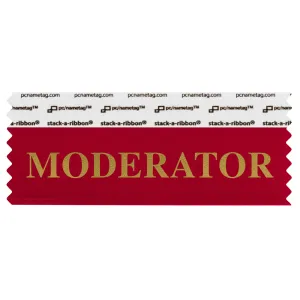 4" x 1-5/8" MODERATOR Badge Ribbon