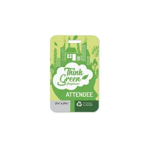 2 1/8" x 3 3/8" Recyclable Eco Plastic Event Pass
