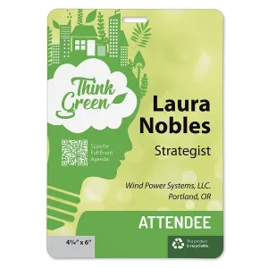 4 1/4"x 6"  Recyclable Eco Plastic Event Pass