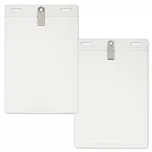 4-1/4" x 6" Vertical Vinyl Name Tag Holder, Clip