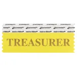 STREACAGO canary yellow badge ribbon with Treasurer in gold lettering