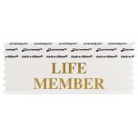 4" x 1-5/8" LIFE MEMBER stack-a-ribbon ®, White