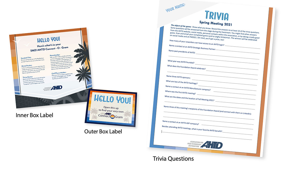 Trivia cards and labels for AHTD Spring Meeting