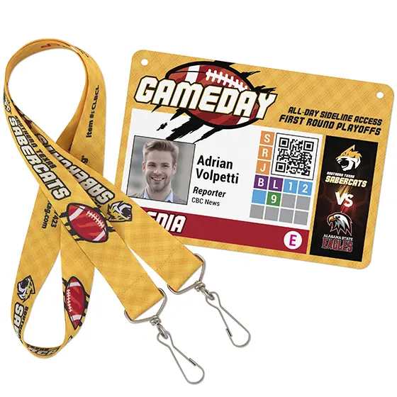 sports lanyard and sporting event pass