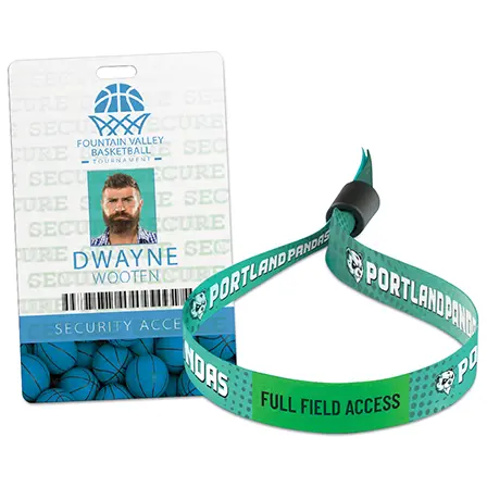 sports personnel badge and RFID wristband for sporting events