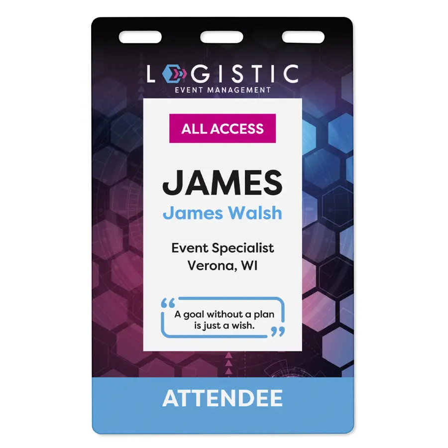 PRE-PRINTED 2XL NAME BADGE PRINTER STOCK