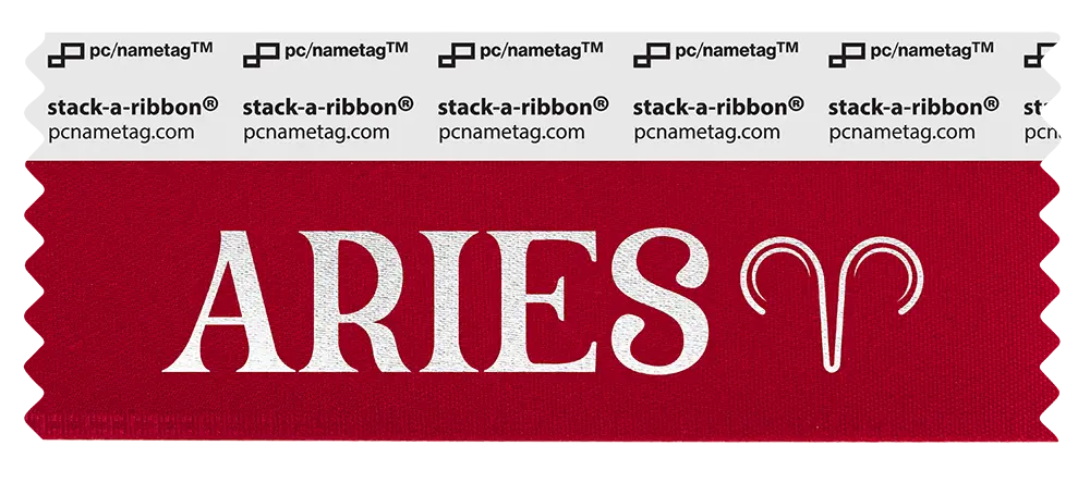 Astrology Aries Sign Badge Ribbon Design