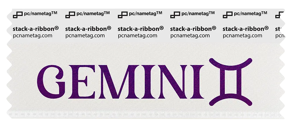 Astrology Gemini Sign Badge Ribbon Design