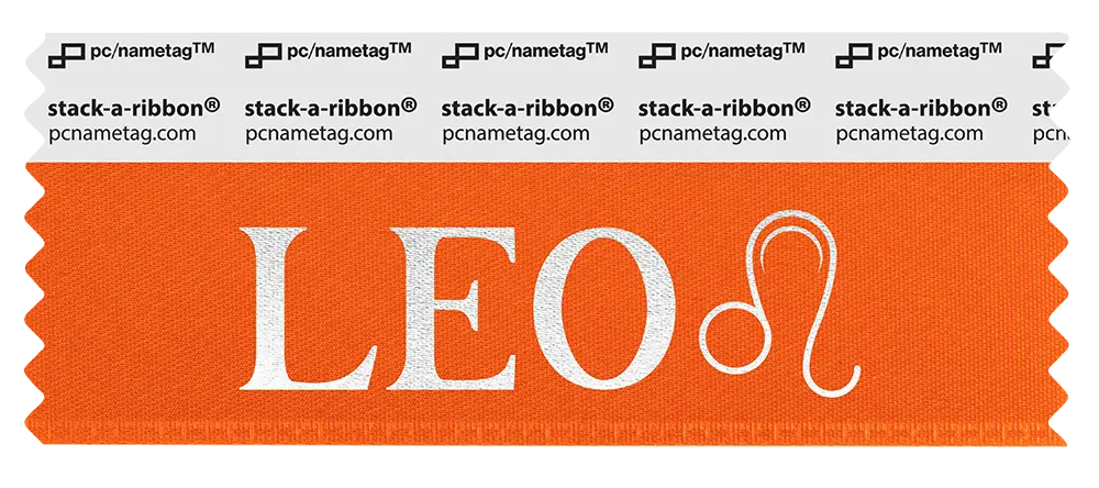 Astrology Leo Sign Badge Ribbon Design