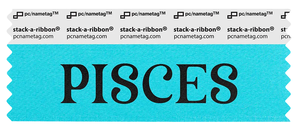 Astrology Pisces Badge Ribbon Design