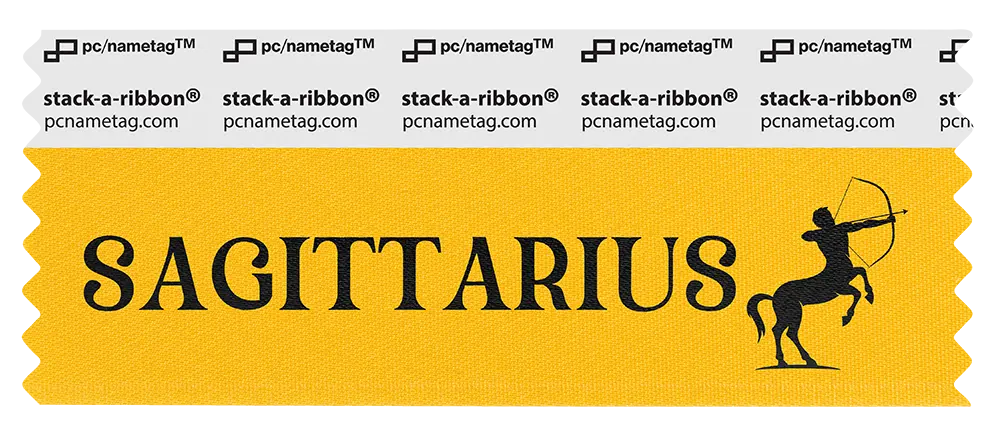 Astrology Sagittarius Sign Badge Ribbon Design