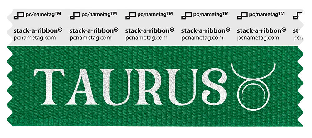 Astrology Taurus Sign Badge Ribbon Design