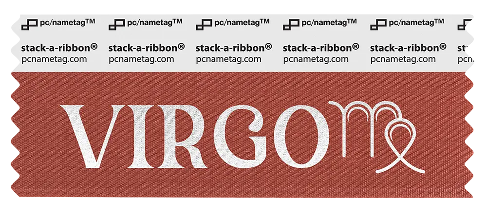 Astrology Virgo Sign Badge Ribbon Design