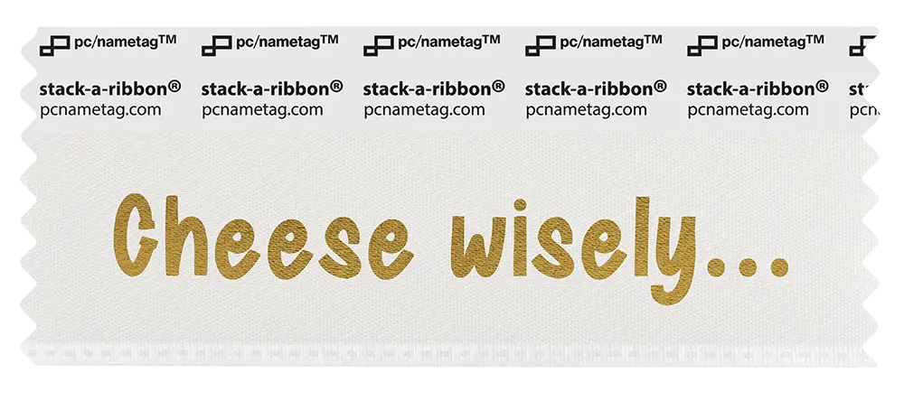 Holiday Cheese Badge Ribbon Design Cheese Wisely