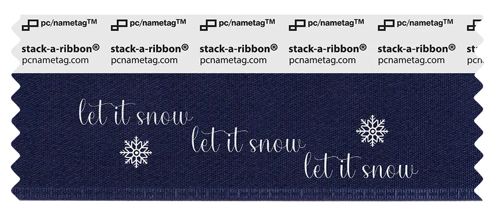 Holiday Christmas Badge Ribbon Design Let It Snow