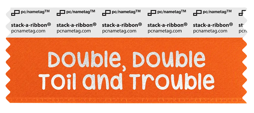 Holiday Halloween Badge Ribbon Design Double Double Toil And Trouble