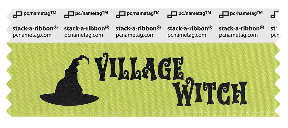 Holiday Halloween Badge Ribbon Design Village Witch
