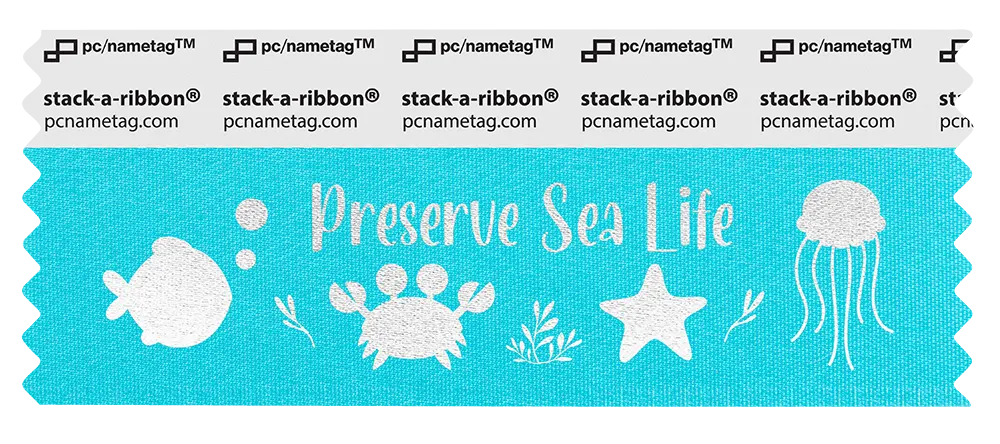 Holiday Ocean Sustainability Badge Ribbon Design Preserve Sea Life