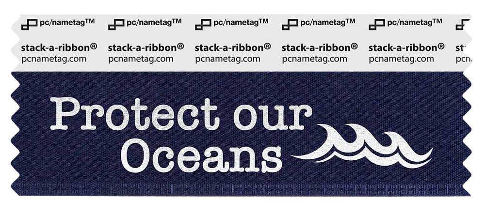Holiday Ocean Sustainability Badge Ribbon Design Protect Our Oceans