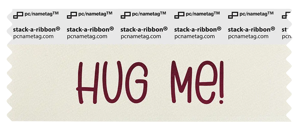Holiday Valentine Badge Ribbon Design Hug Me!