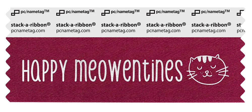 Holiday Valentine Badge Ribbon Design Happy Meowentines