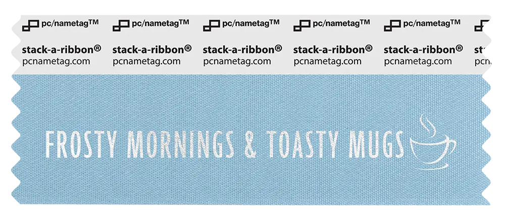 Winter Holiday Badge Ribbon Design  Frosty mornings & toasty mugs