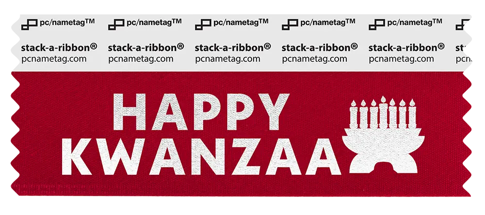 Winter Holiday Badge Ribbon Design Happy Kwanzaa
