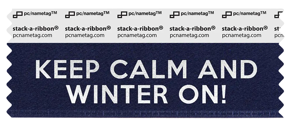 Winter Holiday Badge Ribbon Design Keep calm and winter on!