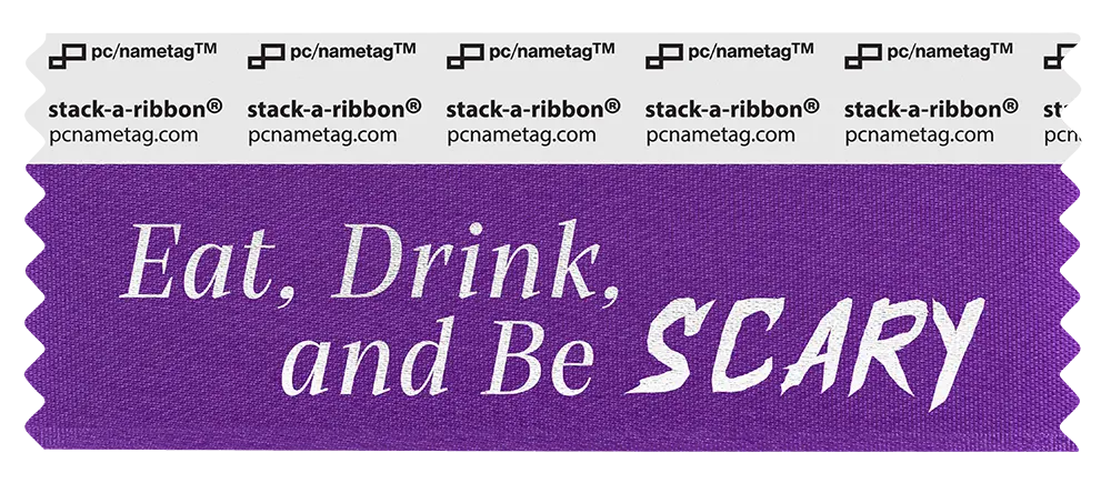 Seasons Fall Badge Ribbon Design Eat Drink and Be Scary