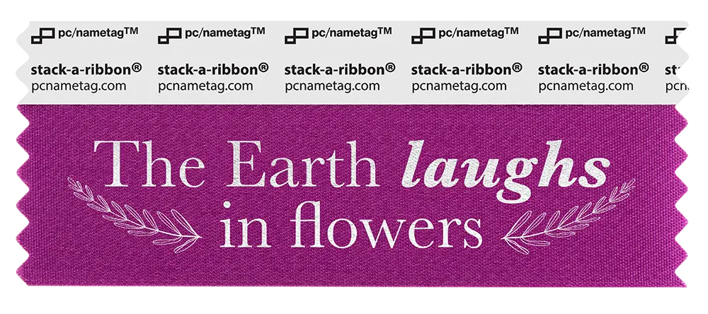 Seasons Spring Badge Ribbon Design The Earth Laughs In Flowers
