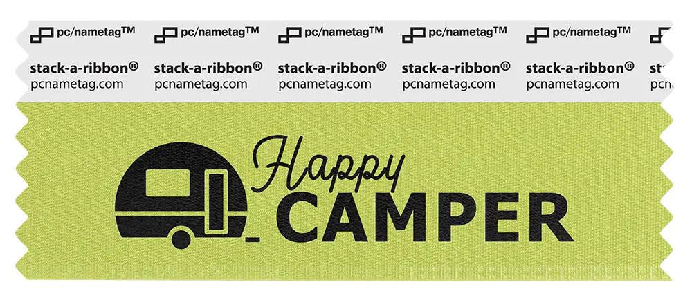 Seasons Summer Badge Ribbon Design Happy Camper