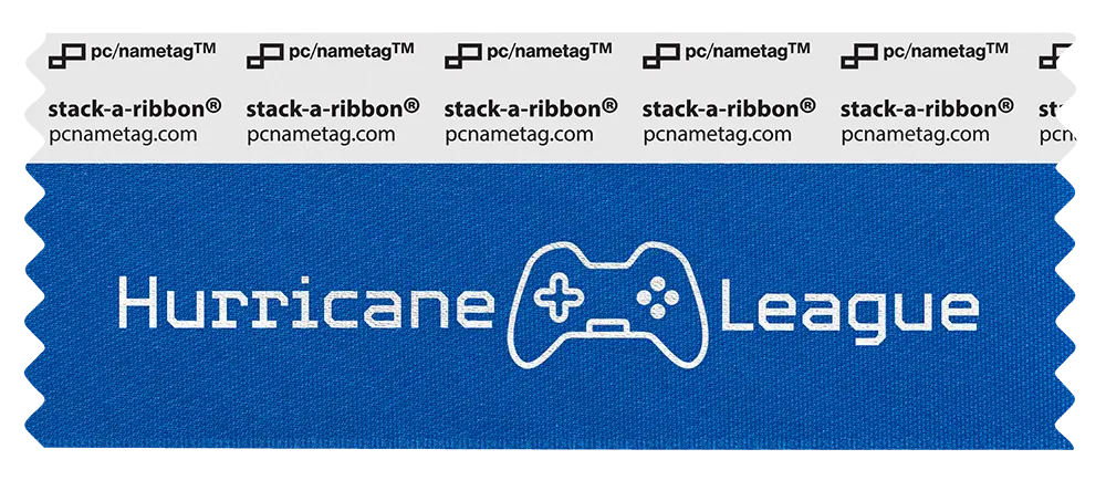 Video Game Badge Ribbon Design Hurricane League