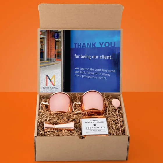 Gift Box with Moscow Mule drink ware and cocktail kit