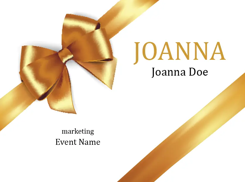 gold gift wrap ribbon name tag design