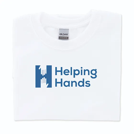 Adult Short Sleeve White Tee, 1 Color Imprint