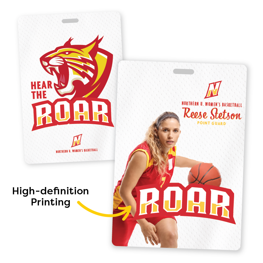 Rectangle Basketball Bag Tag with Player Name