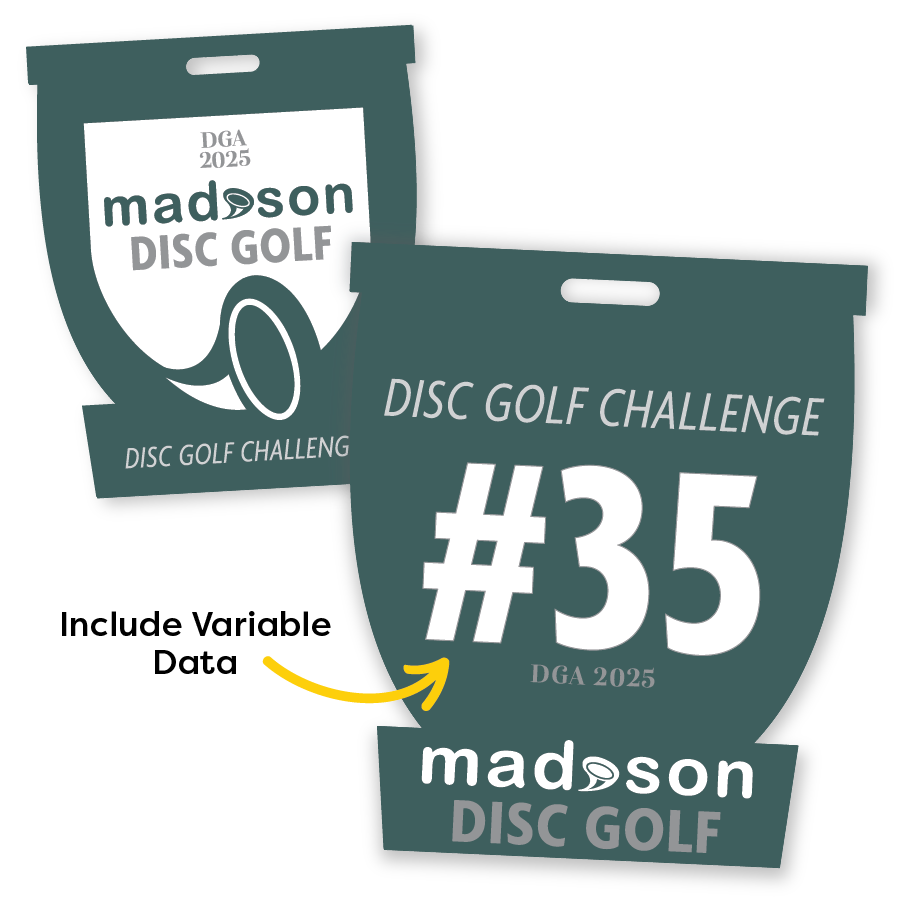 Custom Shape Disc Golf Bag Tag with PDGA Number