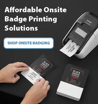 Organize your on-site registration table with a badge printer paper box