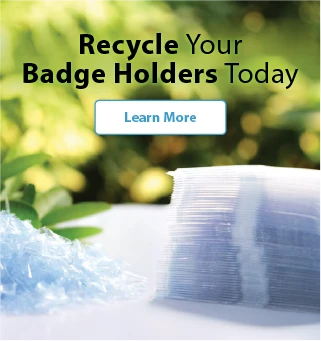 Recycle your name tag and badge holders with our tag/back recycling program